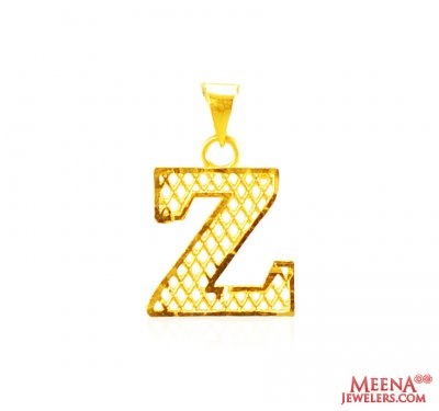 22Kt Gold Initial Penant (Z) ( Initial Pendants )