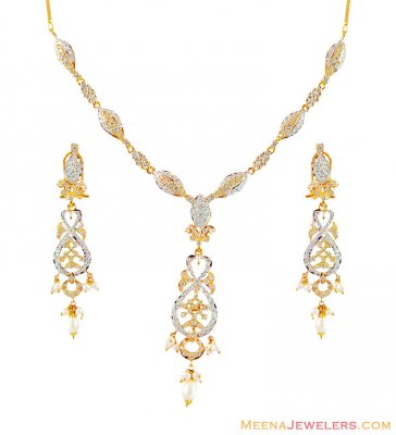 Elegant 22K Pearl Necklace ( Gold Designer Sets )
