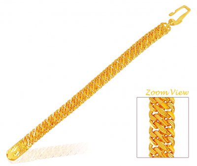 22k Mens Solid Bracelet - BrMs17561 - 22k gold heavy solid mens ...