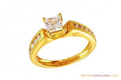 22k Fancy Solitaire Signity Ring  ( Ladies Signity Rings )