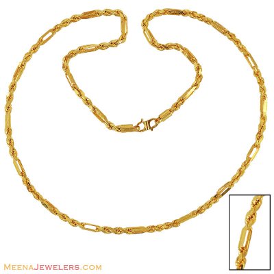 22K Cartier Rope Gold Mens Chain ( Men`s Gold Chains )