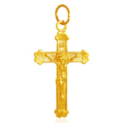 22K Gold Cross Jesus  Pendant  ( Jesus Cross Pendants )