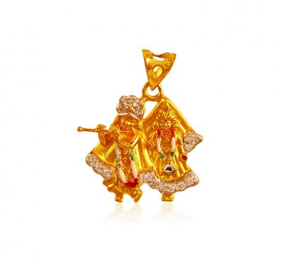 22k Fancy Radha Krishna Pendant ( Ganesh, Laxmi and other God Pendants )