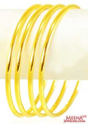22Kt Plain Gold Bangles (4 Pc) ( Gold Bangles )