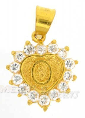 22Kt Gold Pendant with Initial(O) ( Initial Pendants )