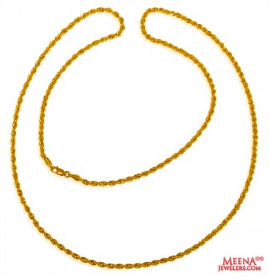 22 Kt Rope Gold Chain 22 Inches ( Plain Gold Chains )