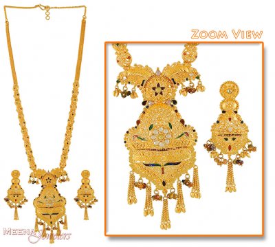 Gold Bridal Meenakari Set ( Bridal Necklace Sets )