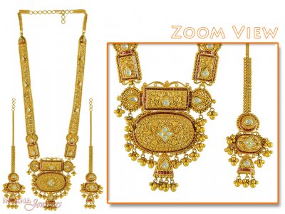 Gold Bridal Indian Necklace ( Bridal Necklace Sets )