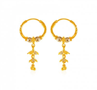 22Kt Gold Hoop Earrings for Girls ( Hoop Earrings )