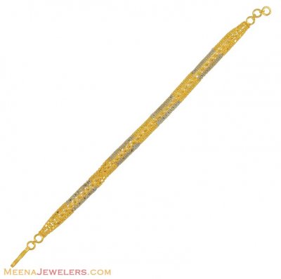 22k Gold Filigree 2Tone Bracelet ( Ladies Bracelets )