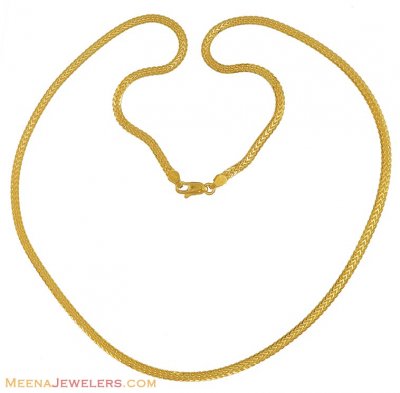22k Flat Gold Chain (24 Inches) ( Men`s Gold Chains )