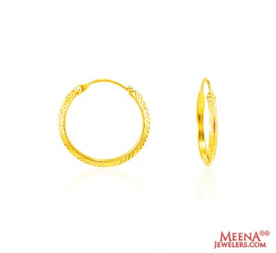 22Kt Gold Fancy Hoop Earrings ( Hoop Earrings )