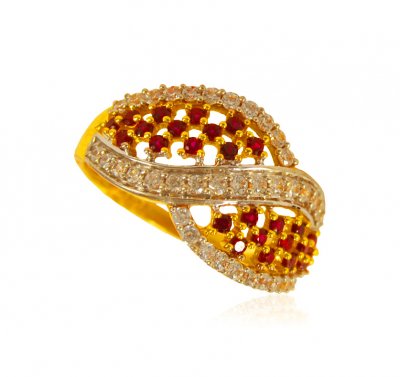 22 KT Gold CZ Ring ( Ladies Signity Rings )