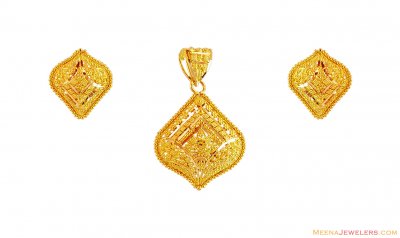 Beautiful Yellow Gold Pendant Set ( Gold Pendant Sets )