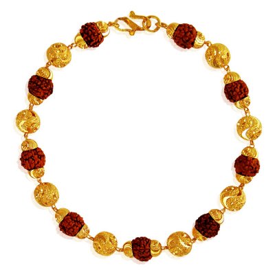 22Kt Gold Rudraksh Bracelet ( Men`s Bracelets )