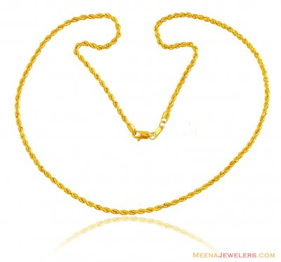 22K Mens Solid Rope Chain  ( Men`s Gold Chains )