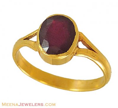 22K Gold Manik Ring (Ruby) ( Astrological BirthStone Rings )