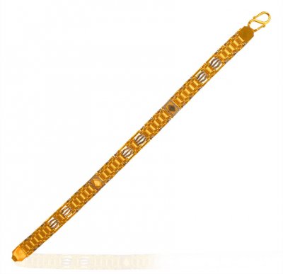22KT Gold Two Tone Men Bracelet ( Men`s Bracelets )