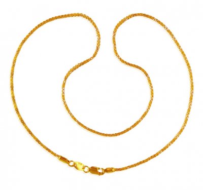 22KT Gold 2Tone  Chain ( Plain Gold Chains )