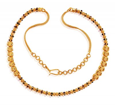 Fancy 22k Ladies Meena Chain  ( 22Kt Gold Fancy Chains )