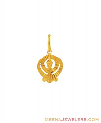 22K Small Gold Khanda Pendant ( Khanda Pendants )