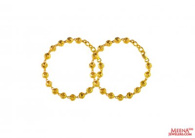 22K Gold Kids Bead Bracelet  ( Black Bead Bracelets )