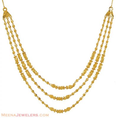 22k Three Layered Gold Chain ( 22Kt Gold Fancy Chains )