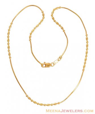 Gold Rice Chain (16 Inch) ( 22Kt Gold Fancy Chains )