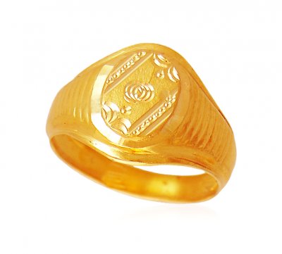 Mens 22K Gold Ring - RiMs18404 - 22K Gold ring for men's. Ring is ...