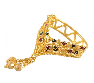 Gold Filigree Ring with Hanging ( Ladies Gold Ring )