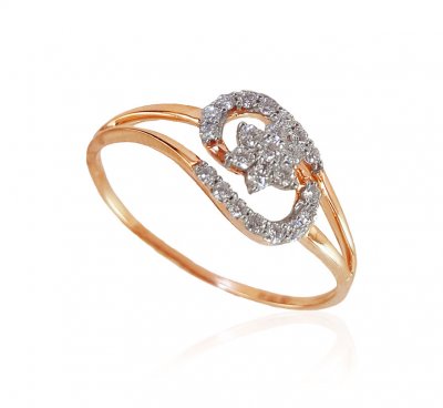 18k Rose Gold Diamond Ladies Ring ( Diamond Rings )
