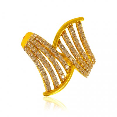 22KT Gold Signity Stone Ring ( Ladies Signity Rings )