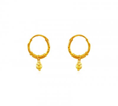 22K Bali Earrings - ErHp18606 - 22K Gold Bali Earrings. Earrings are ...