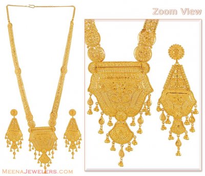 22Kt Gold Bridal Patta Set - StBr4846 - 22Kt Indian Bridal Necklace Set ...