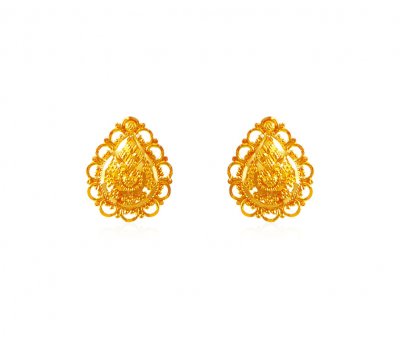 22k Gold Earrings ( 22 Kt Gold Tops )