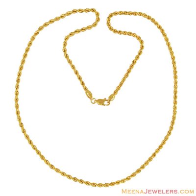 22k Gold Rope Chain (20 Inches) ( Plain Gold Chains )