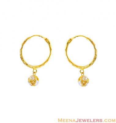 22k Gold Bali (Earrings) - ErHp12742 - 22Kt Gold Hoop Earrings ...