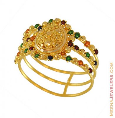Ladies Ring with Enamel paint ( Ladies Gold Ring )