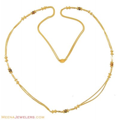 Indian Gold Chain with Meenakari - ChLo8881 - 22Kt Gold fancy chain ...
