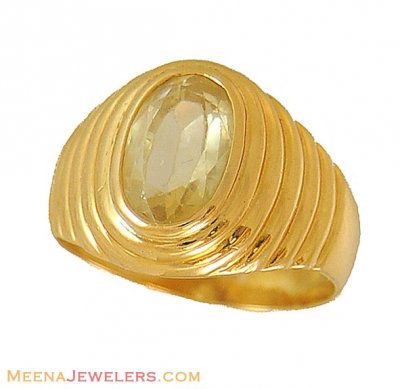 Indian Yellow Sapphire Ring (22K) ( Astrological BirthStone Rings )