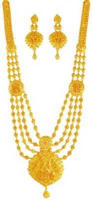 22kt Gold Long necklace Set  ( Bridal Necklace Sets )
