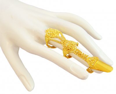 22K Gold Layered Ring (connected) ( Ladies Gold Ring )