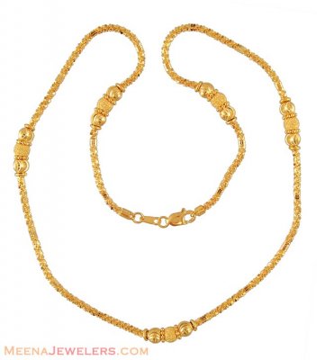 22Kt Gold Fancy Chain - ChFc4937 - 22Kt Gold Fancy Chain with gold ...