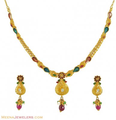 Kundan Antique Necklace Set ( Antique Necklace Sets )