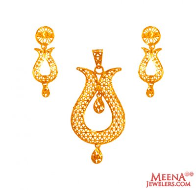 22Kt Gold Fancy Pendant Set ( Fancy Pendant Set )