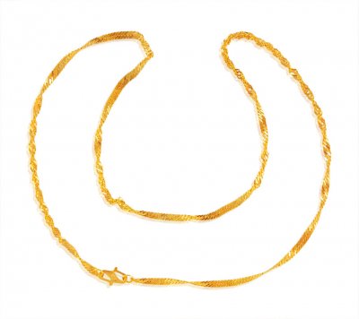 22kt Gold Two Tone Balls chain ( 22Kt Long Chains (Ladies) )