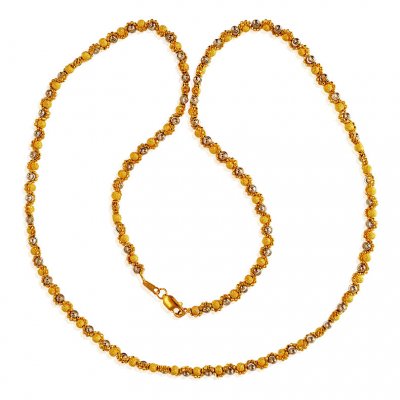 22kt Gold  Rhodium Balls  Chain ( 22Kt Gold Fancy Chains )