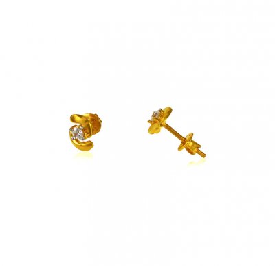 22K Gold Tops with CZ  ( Signity Earrings )