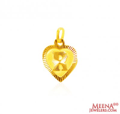 22Kt Gold Initial Pendant (R) ( Initial Pendants )