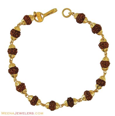 Gold Bracelet with Rudraksha ( Ladies Bracelets )
